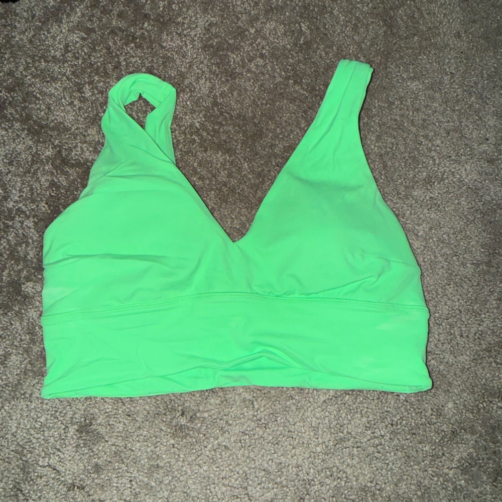 lululemon athletica Neon Green V-Neck Sports Bra